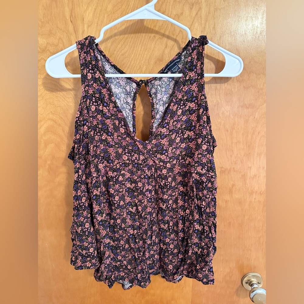 AE cold shoulder floral top